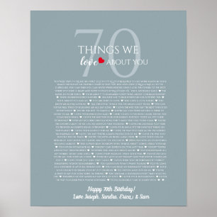 Dinge, die wir an dir lieben 70, 60, 50, Poster