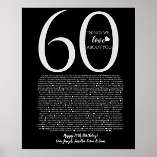 Dinge, die wir an dir lieben 90,80,70,60,50,Poster Poster