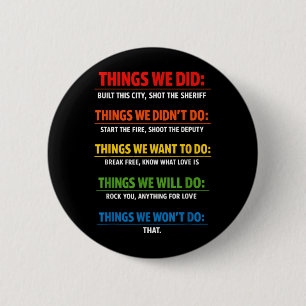 Dinge, die wir taten Musik Songtexte Retro Vintage Button