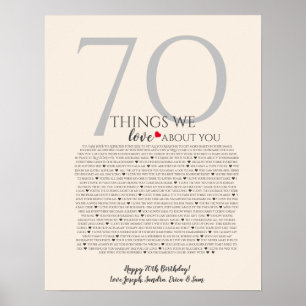 Dinge, die wir über Sie Liebe 70, 60, 50, Poster
