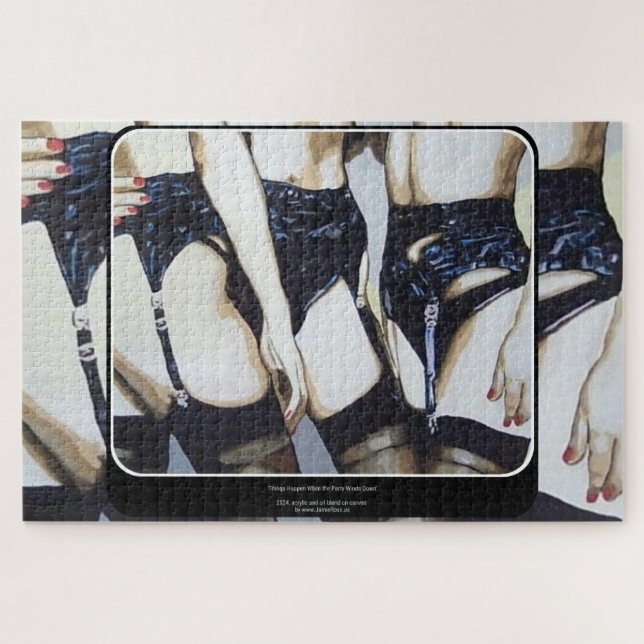 'Dinge passieren' Gemälde auf einem Puzzle (Horizontal)