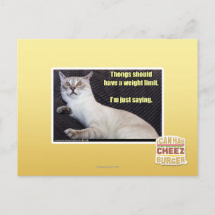 Dinge sollten eine Gewichtsgrenze haben. Postkarte