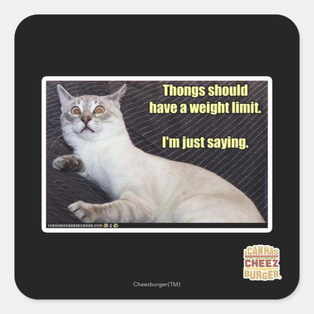 Dinge sollten eine Gewichtsgrenze haben. Quadratischer Aufkleber (Vorderseite)