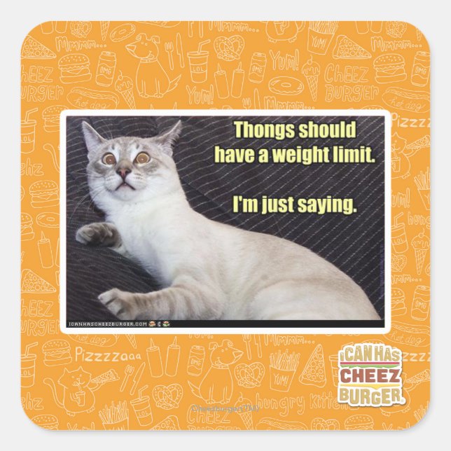 Dinge sollten eine Gewichtsgrenze haben. Quadratischer Aufkleber (Vorderseite)