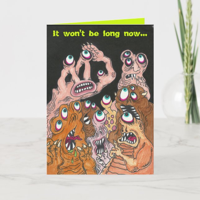 "DINGE SUCHEN NACH" Ermutigungsmonster Karte (Vorderseite)