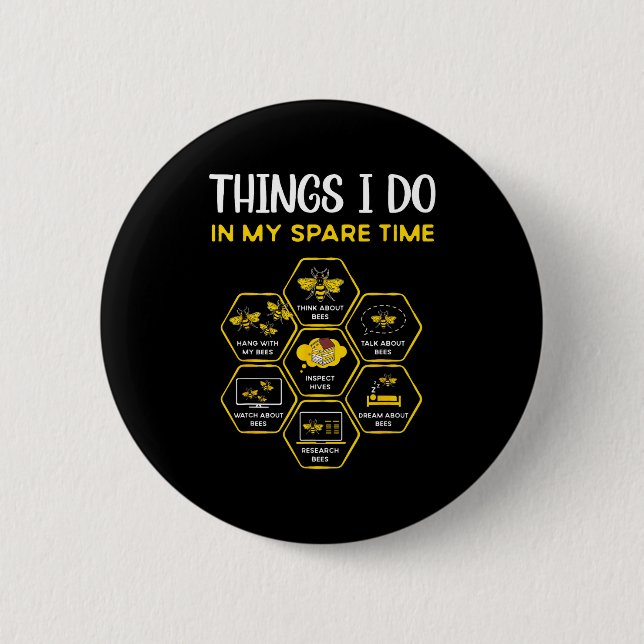 Dinge tun Freizeit Imkerei Bienen Button (Vorderseite)