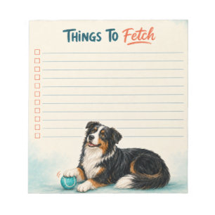 Dinge zu holen Australian Shepherd Checkliste Notizblock