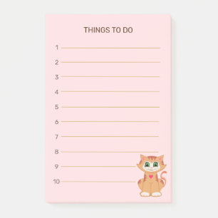 Dinge zu tun & getigerte Katze Post-it Klebezettel