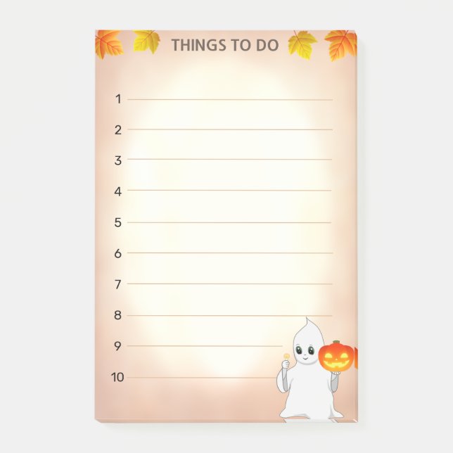 Dinge zu tun & Ghost, Pumpkin & Candle auf Scroll Post-it Klebezettel (Vorderseite)