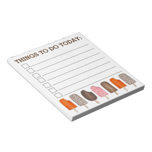 Dinge zu tun heute Eiscreme Popsicle Pop Notizblock