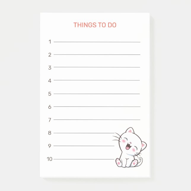 Dinge zu tun & Kitty Cat Post-it Notizen (Vorderseite)