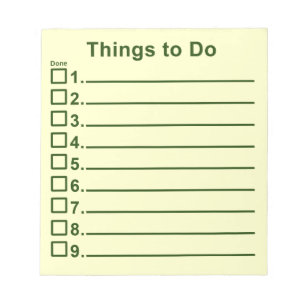 Dinge zu tun notizblock