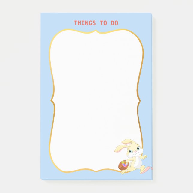 Dinge zu tun & Ostern Bunny Post-it Klebezettel (Vorderseite)