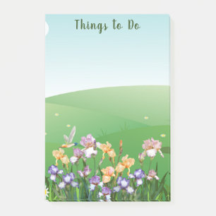 Dinge zu tun Schwertlilien-Blume  Post-it Klebezettel