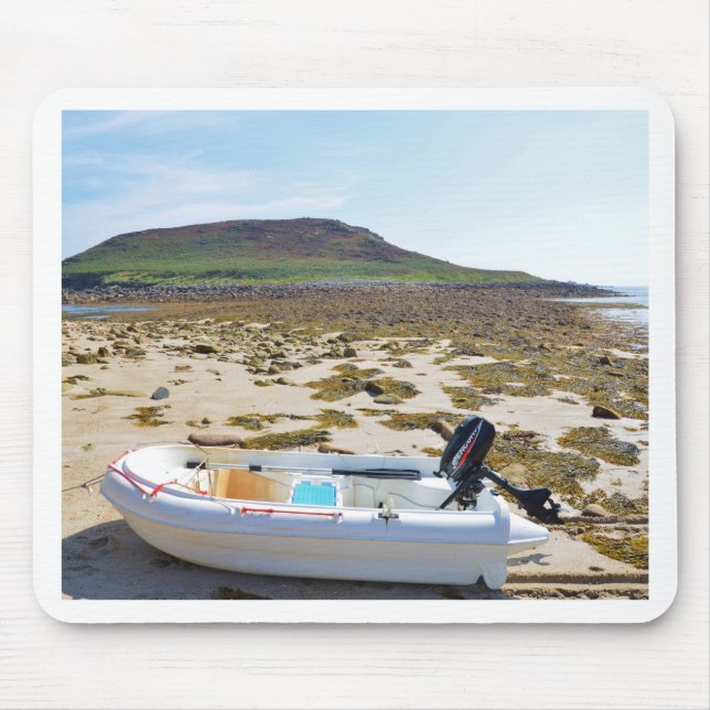 Dinghy am Strand Mousepad (Vorne)