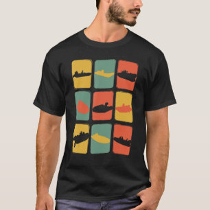 Dinghy Kapitän Vintages Retro-Boot Eigentümer Moto T-Shirt