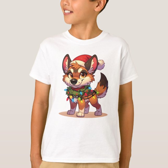 Dingo Frohe Weihnachts-Wintertiere Niedlich Dingos T-Shirt (Vorderseite)
