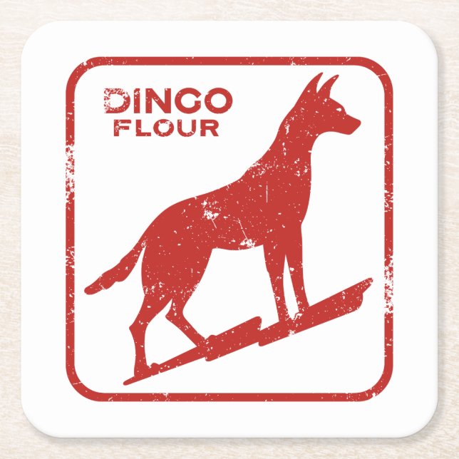 Dingo Mehl Rechteckiger Pappuntersetzer (Vorderseite)