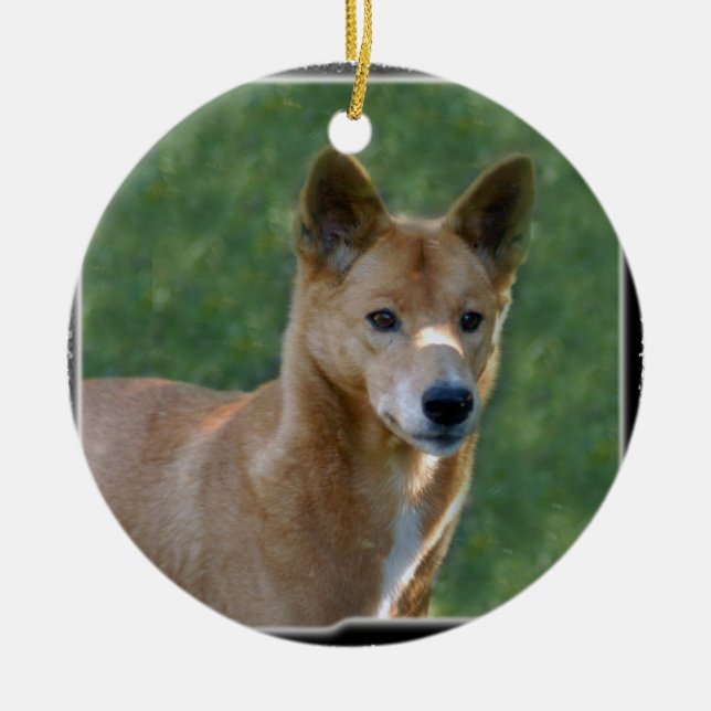 Dingo-Weihnachtsverzierung Keramik Ornament (Vorne)