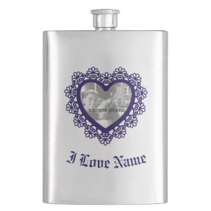 Dingus Heart Lace Frame Classic Flask Flachmann