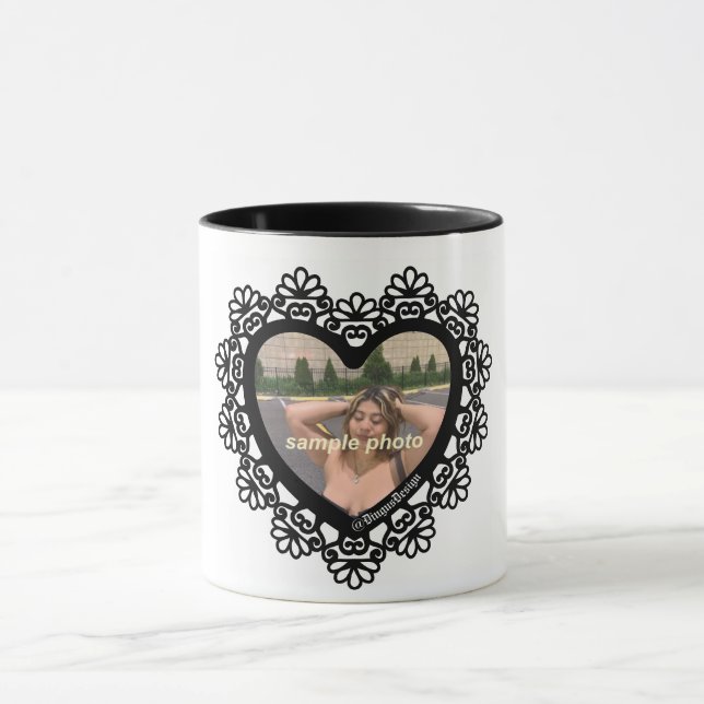 Dingus Heart Lace Frame Tasse (Zentrum)