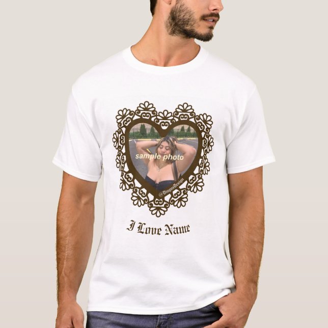 Dingus Heart Lace Rahmen T-Shirt (Vorderseite)