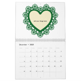 Dingus Herz und Spitzen farbenfroh Kalender