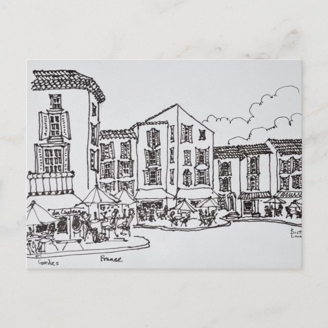 Dining im Freien | Gordes, Südfrankreich Postkarte (Vorderseite)