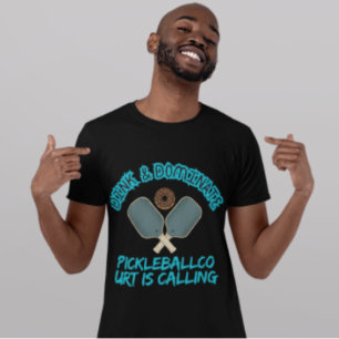 Dink & Dominate Pickleball Donut Sport Grafik T-Shirt
