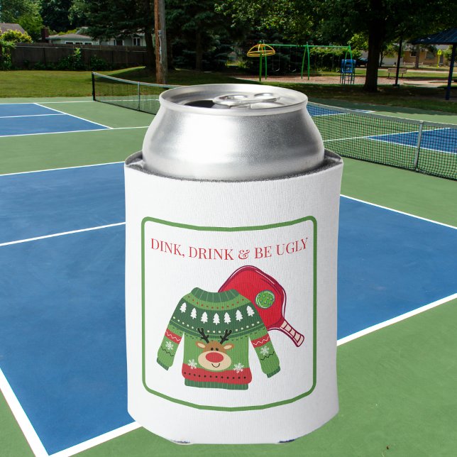 Dink Drink sei Ugly Pickleball Ugly Sweater Paddel Dosenkühler (Von Creator hochgeladen)