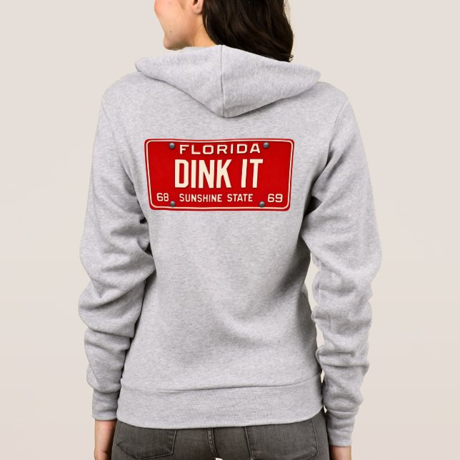Dink It Pickleball Player Fan Retro License Plate Hoodie (Rückseite)