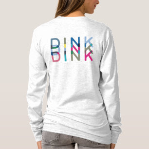 Dink Pickleball Fun Chic Blau Rosa Gelb T-Shirt