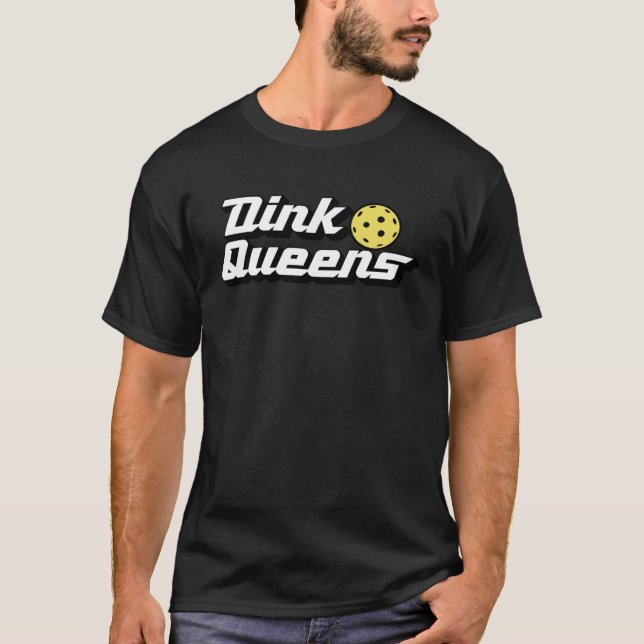 Dink Queens  Cute Pickleball Team Pickle Ball Retr T-Shirt (Vorderseite)