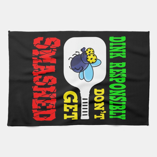 Dink Responsible - Funny Pickleball Geschirrtuch (Horizontal)