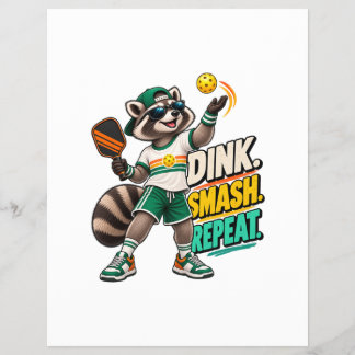 Dink Smash Repeat Waschbär-Pickleball-Plakat Flyer