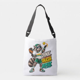 Dink Smash Repeat Waschbär Pickleball-Tasche Tragetaschen Mit Langen Trägern