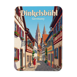 Dinkelsbühl Altstadt Gasse Deutschland Magnet