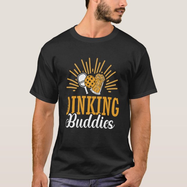 Dinking Buddies Pickleball-Schläger Sportspiel T-Shirt (Vorderseite)