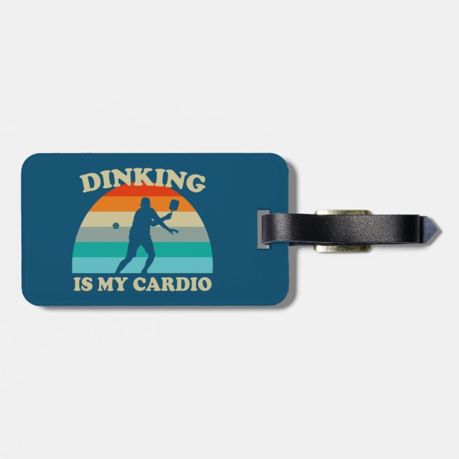 Dinking ist mein Cardio Pickleball Gepäckanhänger (Rückseite horizontal)