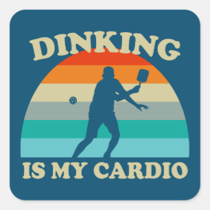Dinking ist mein Cardio Pickleball Quadratischer Aufkleber