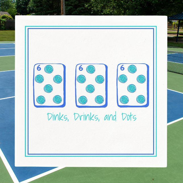 Dinks, Drinks & Dots / Pickleball Mahjong Pung  Serviette (Von Creator hochgeladen)