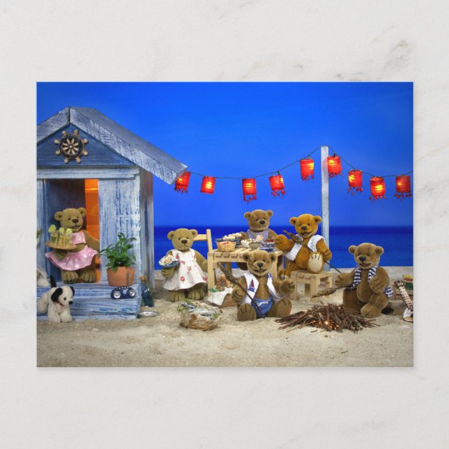 Dinky Bears: Beach Party Postkarte (Vorderseite)