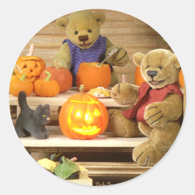 Dinky Bears Harvest Runder Aufkleber (Vorderseite)