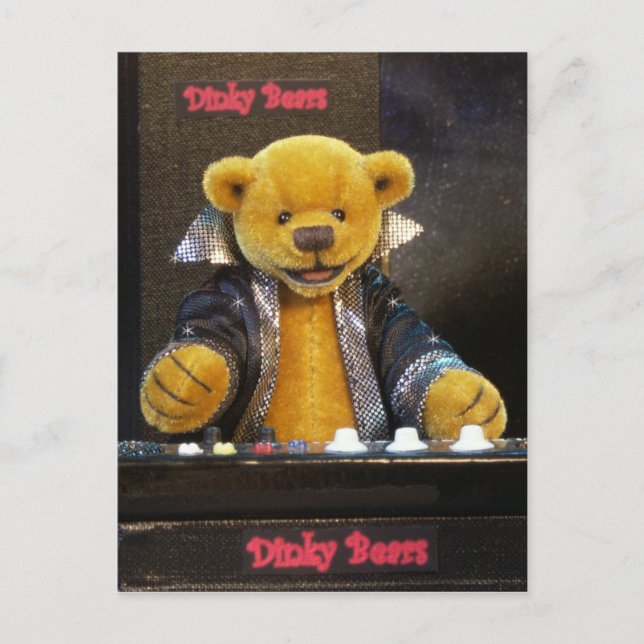 Dinky Bears Keyboarder Postkarte (Vorderseite)