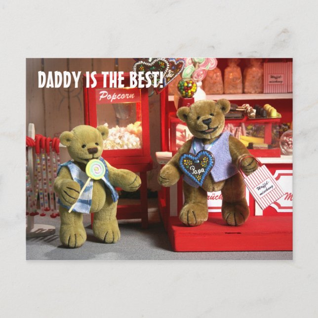 Dinky Bears: Papa ist der Beste! Postkarte (Vorderseite)