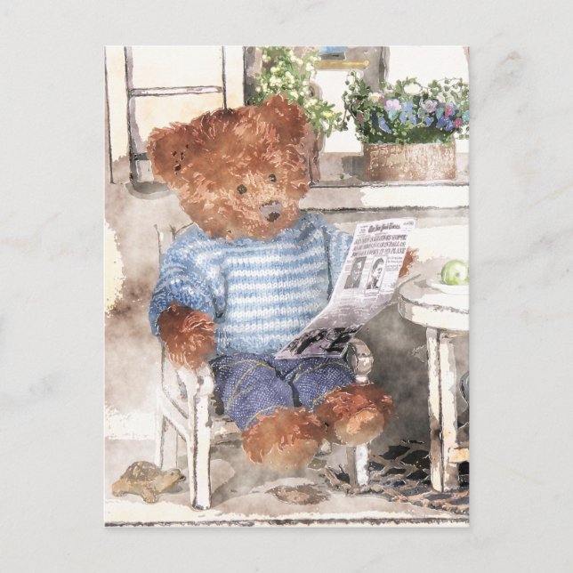 Dinky Bears Watercolor - Lesebar Postkarte (Vorderseite)