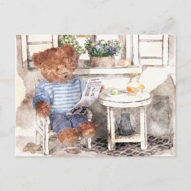Dinky Bears Watercolor - Lesebar Postkarte (Vorderseite)