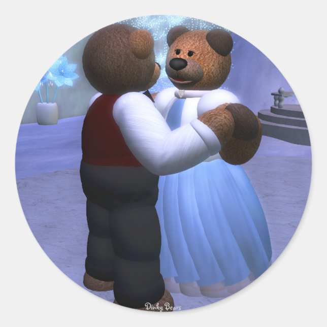 Dinky Bears Weihnachtsball Runder Aufkleber (Vorderseite)