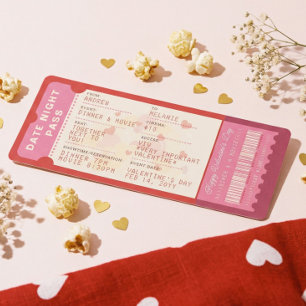 Dinner & A Movie Liebes-Ticket zum Valentinstag Feiertagskarte