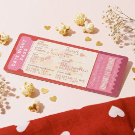 Dinner & A Movie Love Ticket Valentine’s Day Feiertagskarte